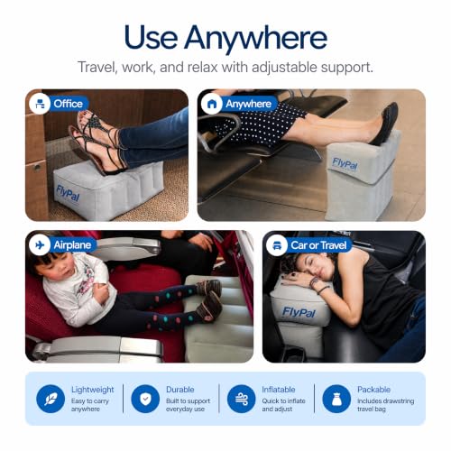 Inflatable Travel Foot Rest for Airplanes & Cars - Adjustable Kids Bed & Leg Support