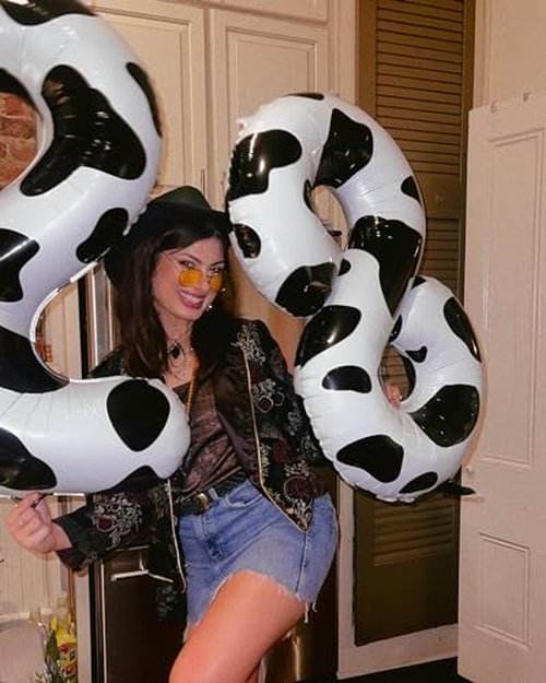 Cow Print Number 23 Balloon 40 inch, 23 Number Balloons, 23th Cow Farm Barnyard theme Birthday Decorations for Girls Boys Kids, 23 Year Old Party Supplies