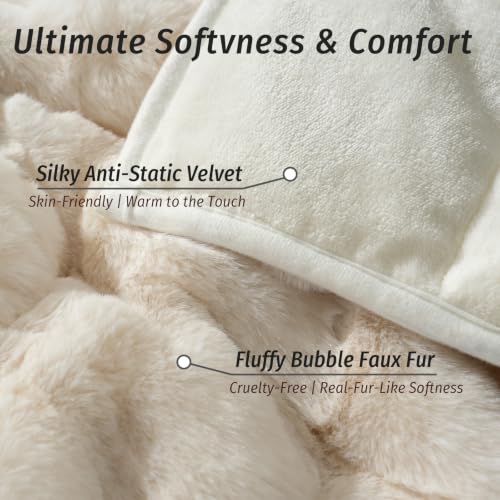 Weighted Blanket for Adults 80x87 Inches - Cream White, 15 lbs King Size