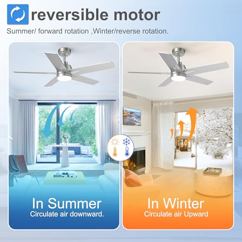 52 Inch Brushed Nickel Ceiling Fan with Light and Remote Control - Variation of THIS listing
