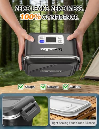 Rechargeable Cordless Electric Lunch Box 1.4L Stainless Steel Food Container
