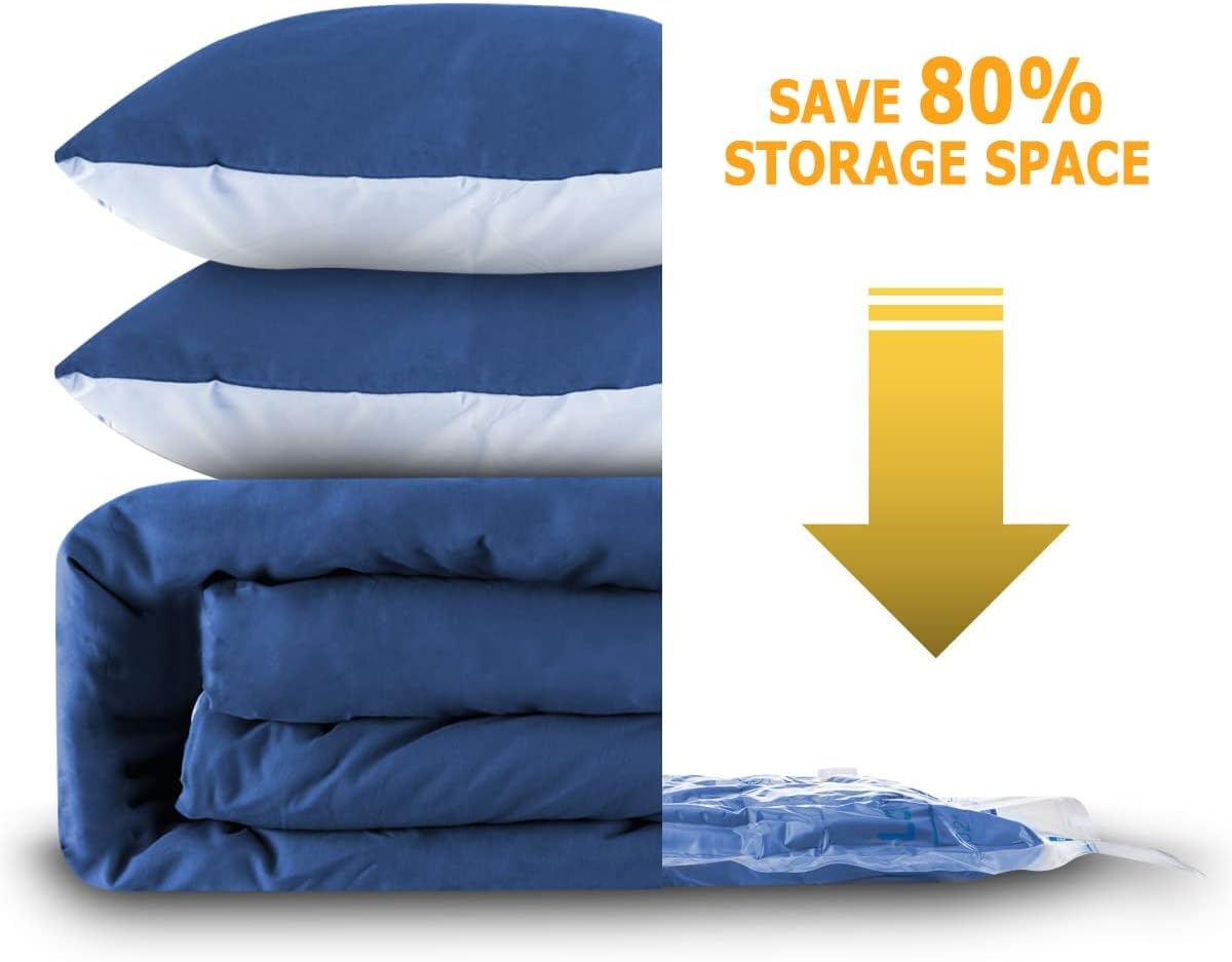 MEIQIHOME Vacuum Storage Bags - Space Saver Sealer for Clothing & Bedding | 8 Medium Bags