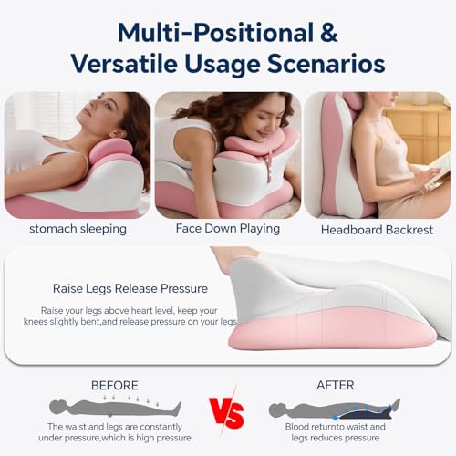 Ergonomic Memory Foam Reading Pillow Wedge for Neck & Back Support
