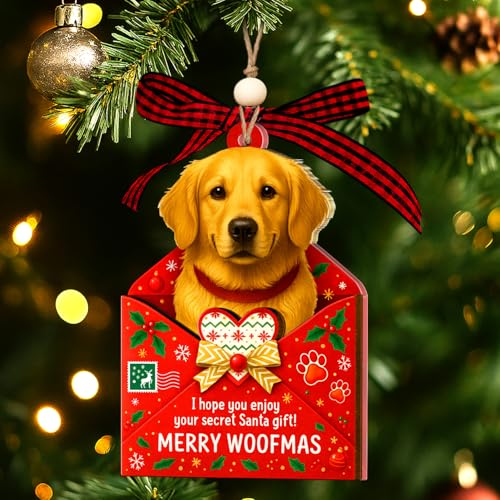 Golden Retriever Letter Christmas Ornament - Dog Lover Holiday Decor