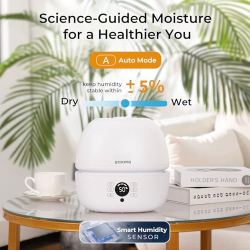 Boxing 3L Humidifier with Night Light, Humidistat, Remote, Auto Mode