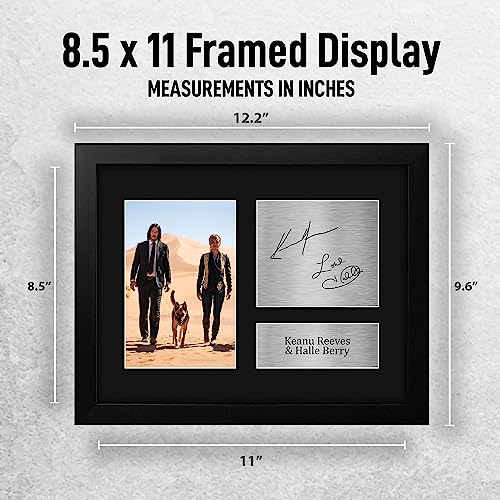 Framed Keanu Reeves & Halle Berry John Wick Signed Photo Print – US Letter Size (Framed) - Movie Memorabilia