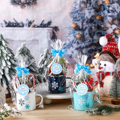 Baderke 6-Pack 11oz Enamel Snowflake Mugs Gift Set