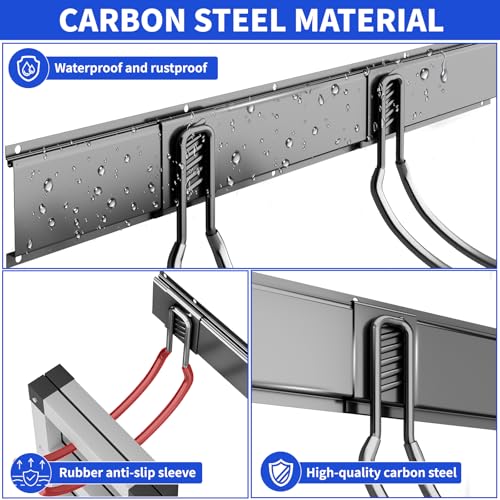 64 Inch Heavy Duty Garage Tool Organizer Wall Mount with 10 Adjustable Hooks - CRXCRC