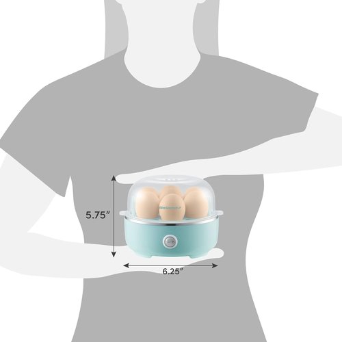 Elite Gourmet Easy Egg Cooker - Electric 7-Egg Capacity, Auto Shut-Off, Retro Mint Design