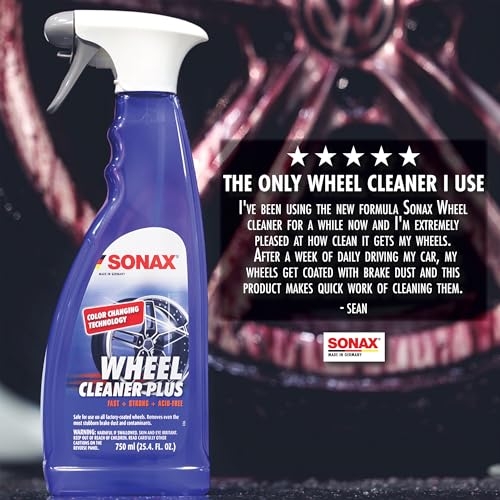 SONAX Wheel Cleaner PLUS 25.4 Fl Oz Non-Acid Brake Dust & Road Grime Remover