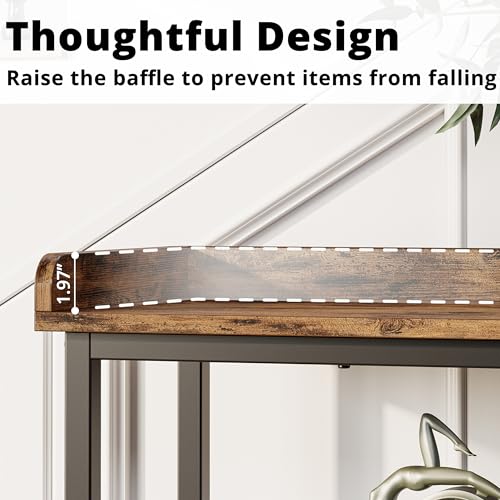IRONCK Rustic Brown 55-Inch Console Table with Power Outlet & USB Charging Station