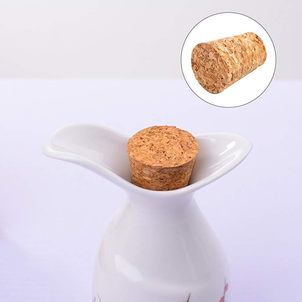 Owevvin 100 Pieces #7 Tapered Cork Plugs, Premium Blank Wine Corks Wine Stoppers Replacement Corks, 0.8 x 0.6 x 1 Inch