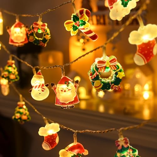 LOLStar 20 LED Christmas String Lights with 8 Modes, Battery-Operated