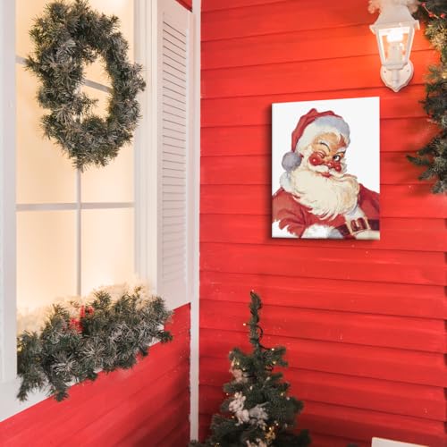HQFRDNF Christmas Wall Art Santa Portrait Holiday Decor - Variation 20, 8x10" Framed