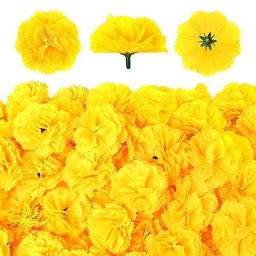 50 Pcs Marigold Flowers Silk Artificial Marigold Flowers, Mexican Flowers Decoration for Baby Shower Wedding Party Decoration Halloween Christmas New Year Decor