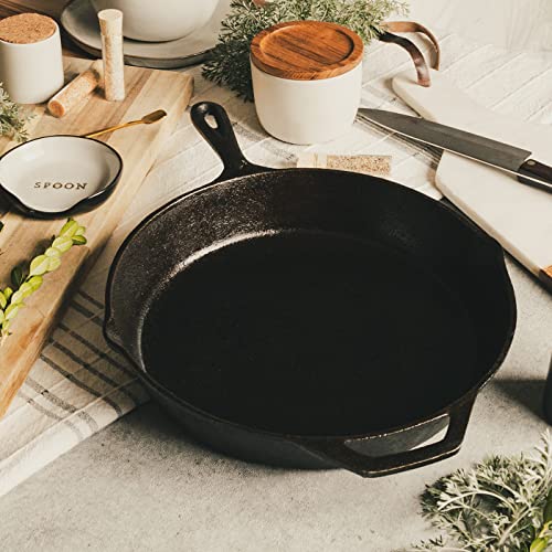 Backcountry Iron 12 Inch Pre-Seasoned Cast Iron Skillet - Large Round Cooking Pan