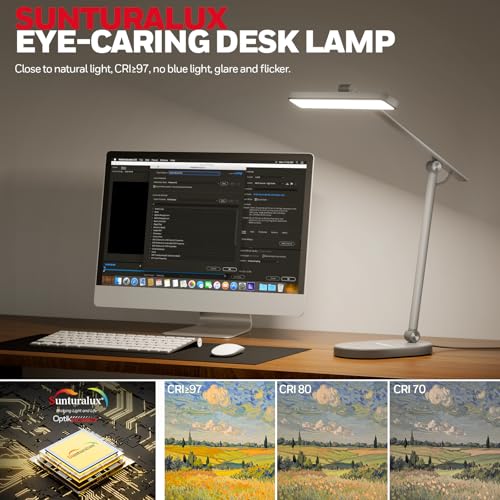 Honeywell HWT-H4 LED Desk Lamp - Gray, Dimmable, Eye-Caring, Auto Sensor