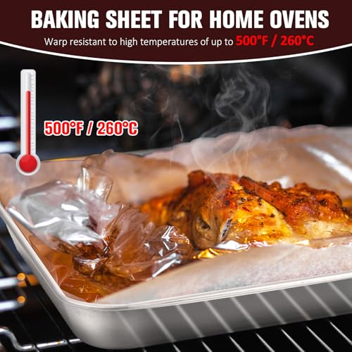 24 Pack Stainless Steel Baking Sheets - 10 x 8 x 1 Inch Oven & Cookie Trays - Durable Non-Stick Surface