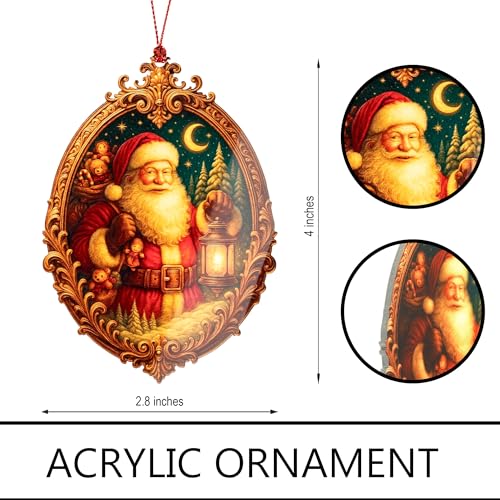 Santa Christmas Ornament 2026 - Nostalgic Acrylic Holiday Ornament for Tree