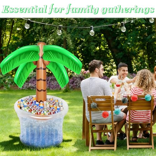 2 Pack Inflatable Palm Tree Cooler - 60" Pool Party Tropical Decor