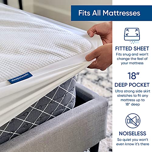 Sleepsteady Queen Size Waterproof Tencel Mattress Protector - Cooling & Ultra Soft