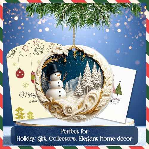 2025 Christmas Ornament ? Dated Snowman Acrylic Decoration for Tree & Home ? Collectible Holiday Decor Keepsake ? Cute Navidad 2025 Ornament ? Christmas Ornaments Clearance