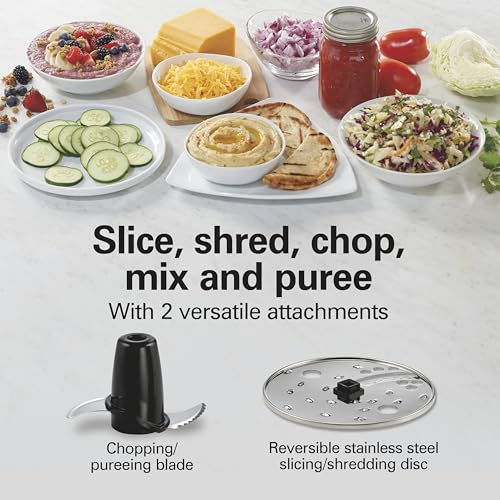 Hamilton Beach Food Processor & Vegetable Chopper with Bowl Scraper - Black & Stainless, 10 Cups