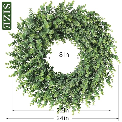 24" Lifelike Touch Artificial Eucalyptus Wreath for Front Door