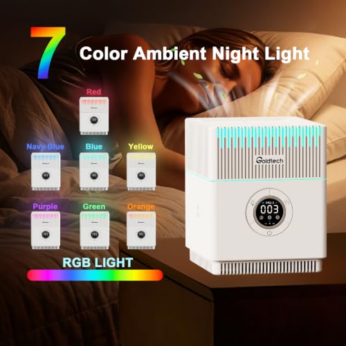 Goldtech Air Purifier and Humidifier Combo APP - H13 HEPA Filter for Bedroom & Office