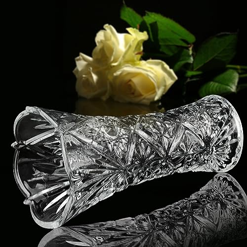 CS Crystal Vase 12-inch Cylinder Sunshine Design - Elegant Flower & Decor Gift