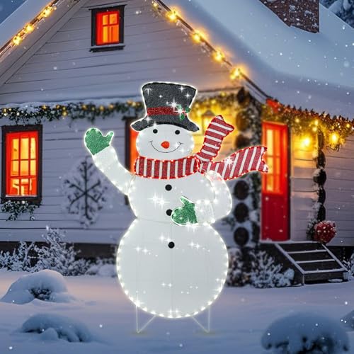 VCUTEKA 5.3ft x 4ft Lighted Snowman Christmas Decoration Indoor Outdoor