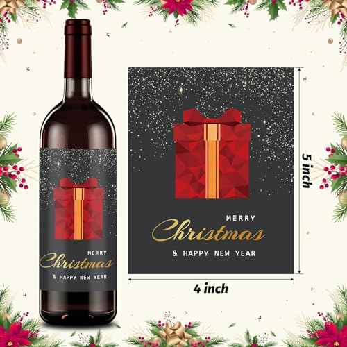 Wine Bottle Sticekr (Christmas)