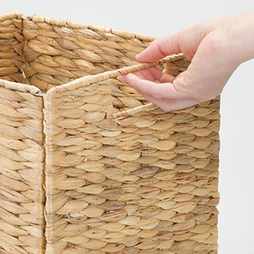 Woven Storage Baskets for Cubby Shelves - 6 Pack Natural Hyacinth Organizers with Handles