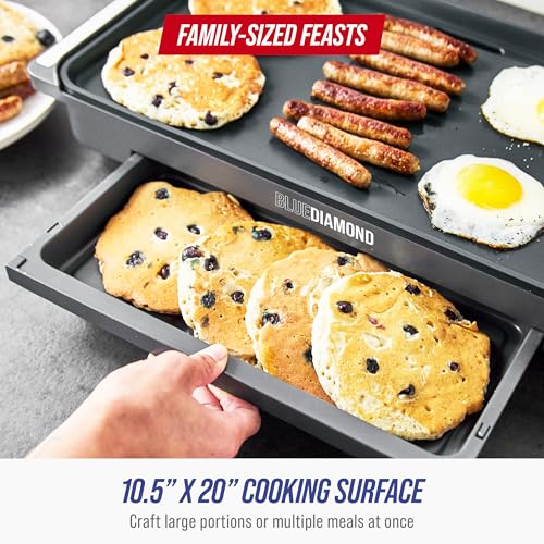 Electric Griddle 20 Inch XL Non-Stick Cooking Surface - Graphite - Variation of THIS listing