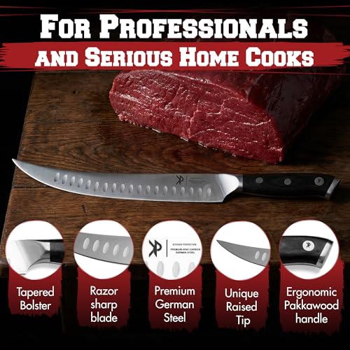 10-Inch Butcher Knife for Meat Cutting - Heavy Duty BBQ Brisket Knife - Kitchen Perfection