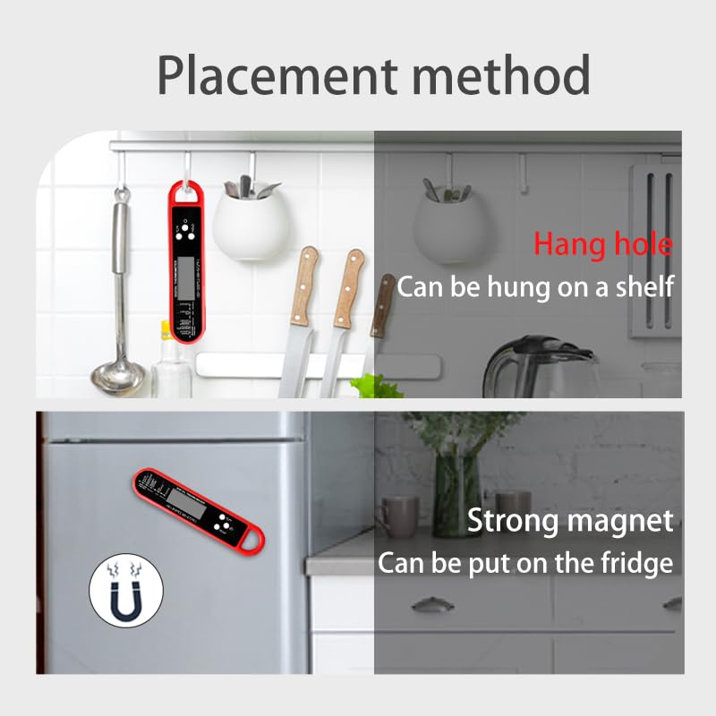 Meat Thermometer Digital - Instant Read Food Thermometer for Cooking Grilling Air Fryer Griddle Probe Kitchen Gadgets Essentials BBQ Accessories Grill Gifts for Men of Dad Fathers Day