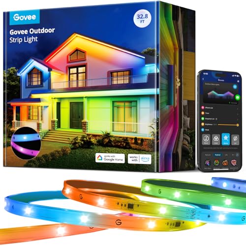 Govee 32.8ft Outdoor RGBIC LED Strip Lights Waterproof Smart Patio Lights