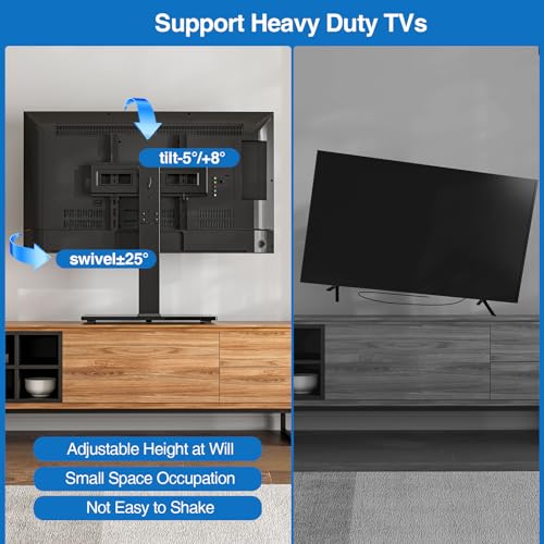 32-75 Inch Universal Swivel & Tilt TV Stand Base for Heavy TVs - HOLMAXD