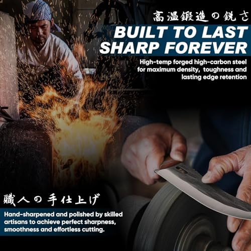 Japanese High Carbon Steel Carving Knife with Ergonomic Handle - Professional Kitchen Tool