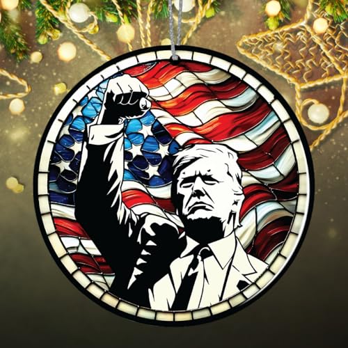Trump Christmas Ornament 2026 - Double-Sided White House Trump Decor