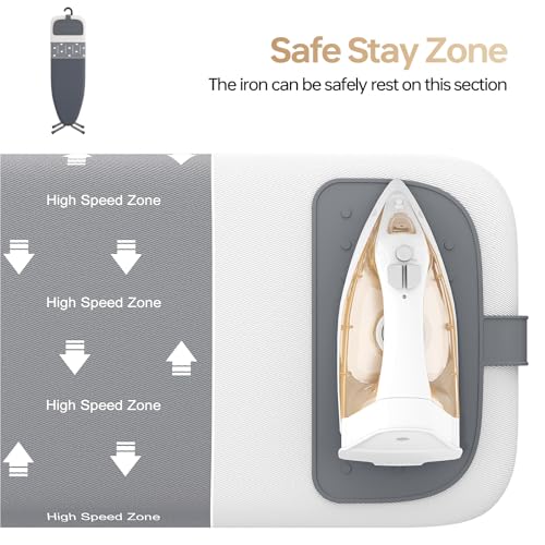 APEXCHASER Steel Gray Full Size Foldable Ironing Board 43x13in with Adjustable Height