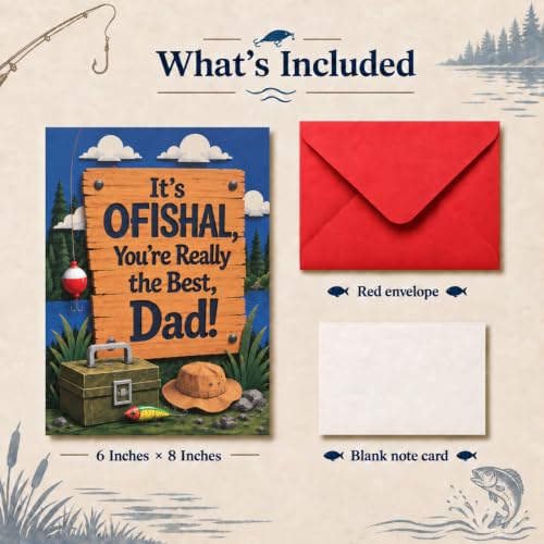 Fishing Dad Pop Up Card - Dad Birthday Christmas Gift from Daughter Son Kids