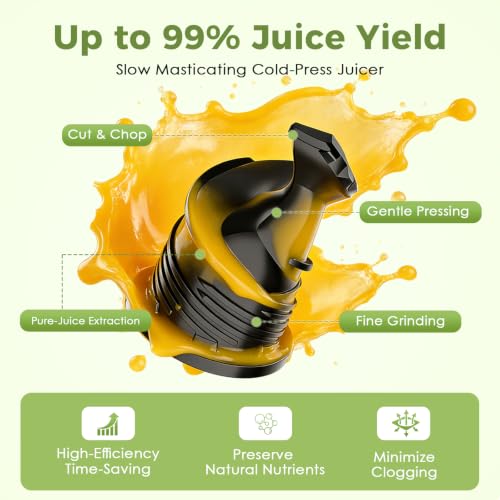 Cold Press Juicer Masticating Slow Auger Juice Extractor with Twist