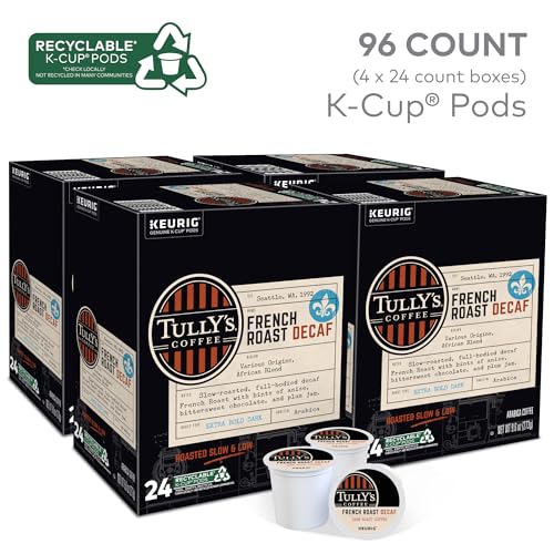 Decaf French Roast Coffee Pods - Pack of 24, 96 Count, Dark Roast, Arabica, Keurig Compatible