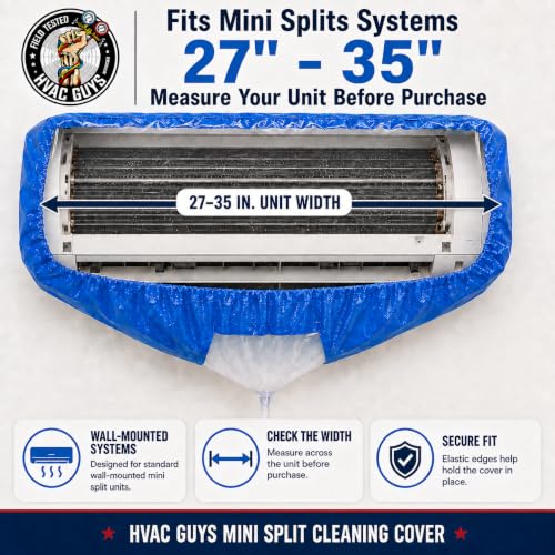 Leak Saver Small Mini Split Cleaning Kit for 27-35 Inch Units Waterproof Cover