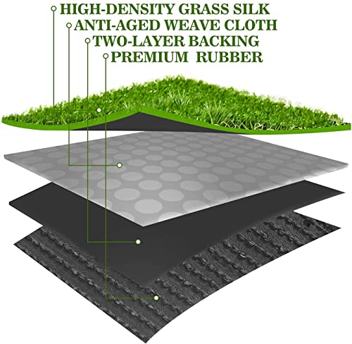 Artificial Turf 4x6 ft Green Realistic Fake Grass Rug with Drainage for Indoor Outdoor Lawn