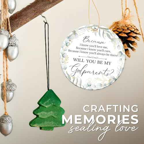 ZAGKOO Godparents Proposal Gift - Will You Be My Godparents Ornament - Godparent Gifts from Godchild - Baptism Gifts for Godparent, Catholic Present Ideas - Ceramic Christmas Ornament Keepsake 2025