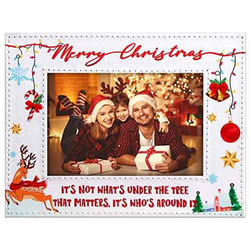 FaCraft Christmas Picture Frame 2025-4 x 6 mas Family Photo Frames Snowflake Merry Christmas Frame Xmas Gifts for Family Women Men Friends Winter Party Holiday Home Decorations Souvenir