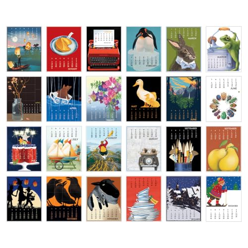 Art Calendar Posters Set - Inspirational Artwork by Johanna & Linnea Riley, 11 x 14 Inches