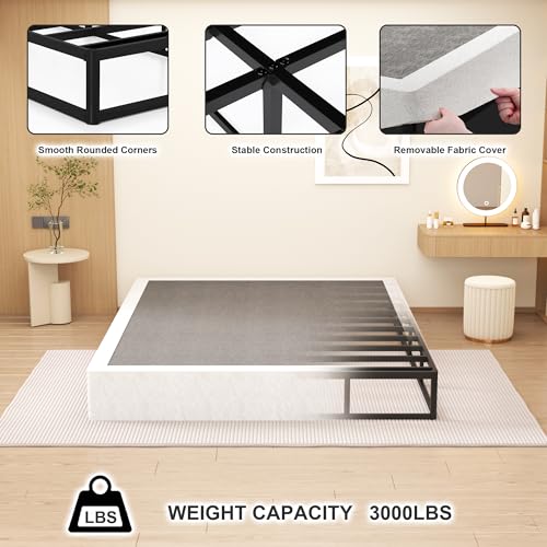Queen Box Spring 9 Inch Heavy Duty Metal Mattress Foundation - Sturdy, Noise-Free Support